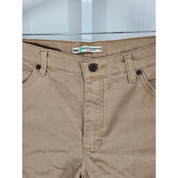 Lee Women's Tan Relaxed Straight Leg Mid Rise Casual Pant Size 10 M - Picture 3 of 5